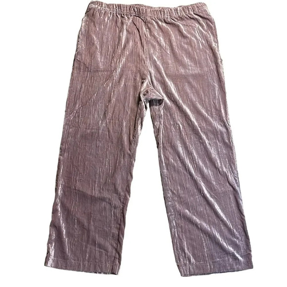 Marc New York Mauve Crushed Velvet Wide Leg Pants Women's Size Extra Large - Picture 1 of 7